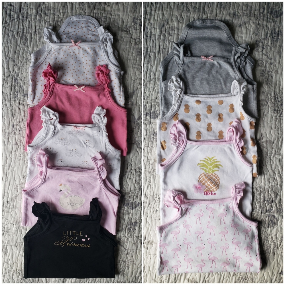 9 Baby Hudson sleeveless bodysuits
